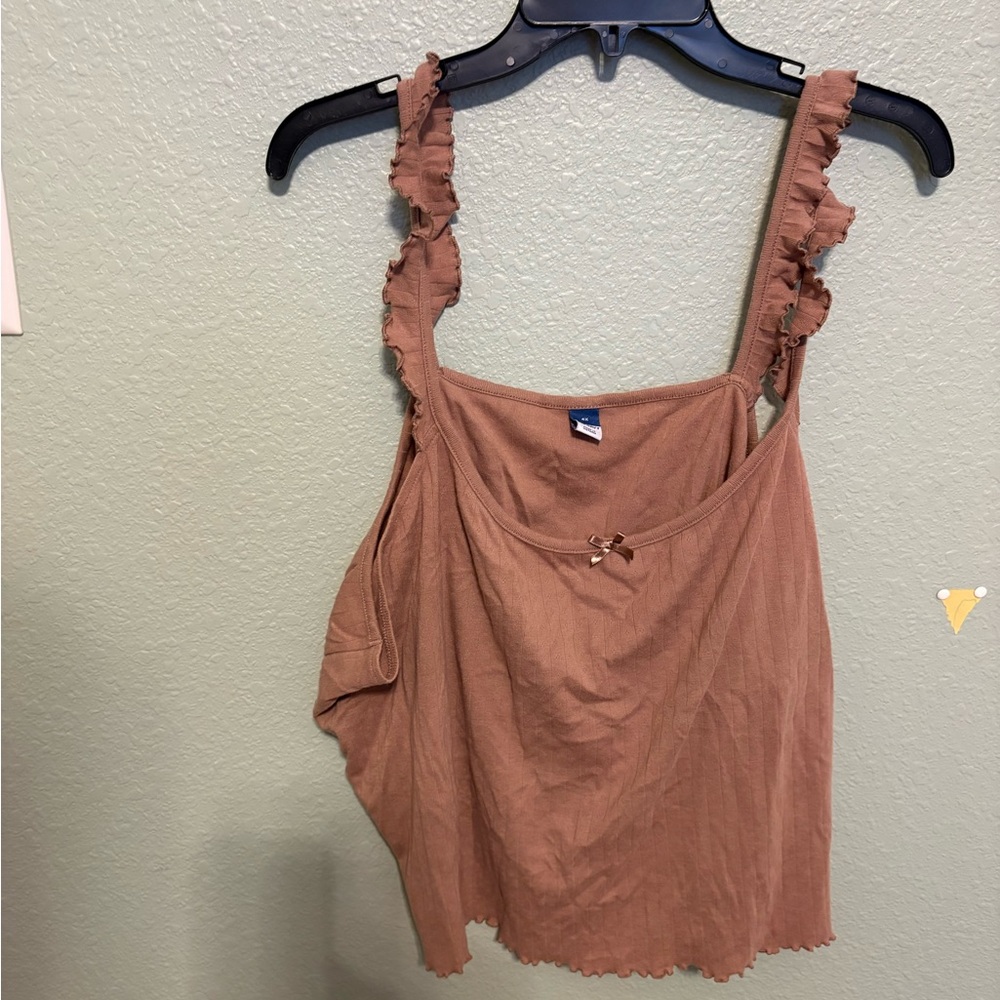 Old Navy Ruffled Brown PJ Set